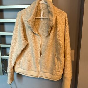 Athleta XL Crop Fleece Bomber Jacket
